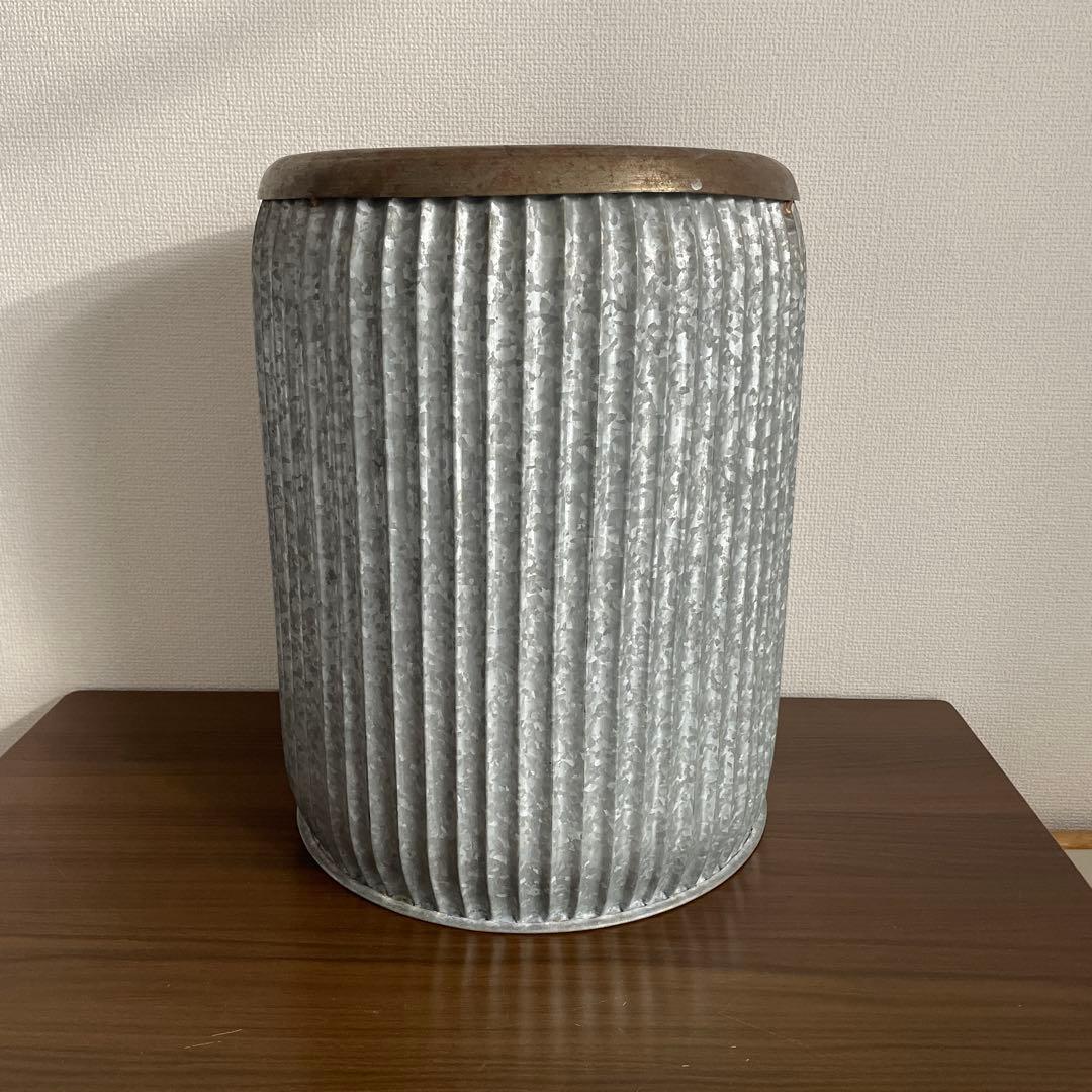 FARM ブリキ鉢カバー 大型　直径35cm×高さ45cm 底穴なし