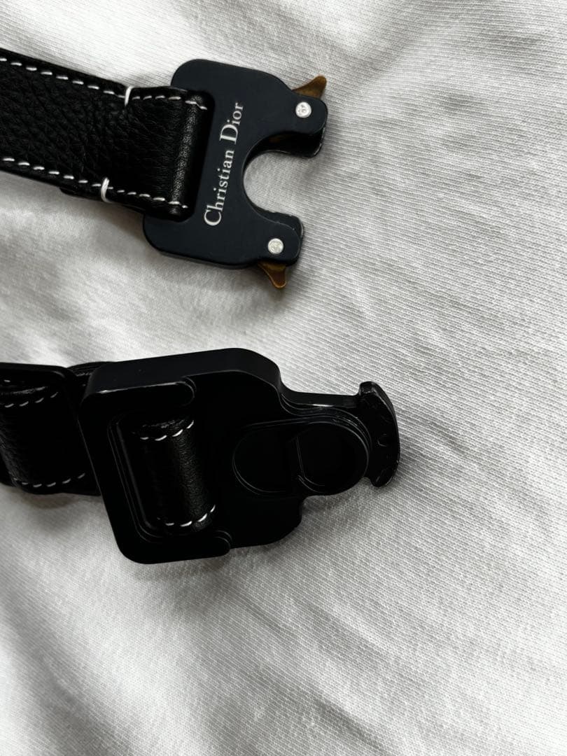 DIOR×ALYX レザーベルト 85 ローラーコースターバックル