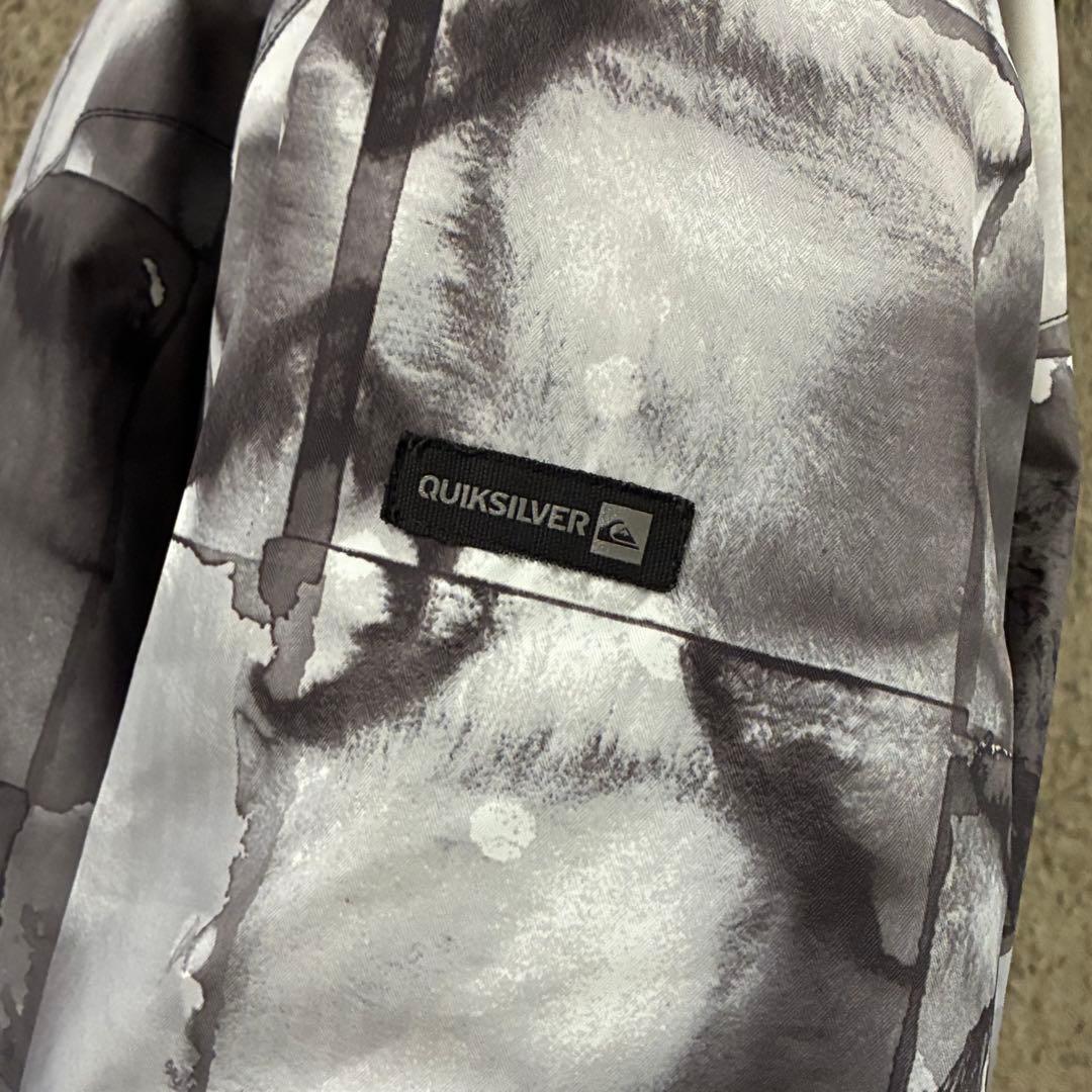 希少XL⭐︎クイックシルバー スノボーウェア マーブル模様ワンポイントロゴ 灰色