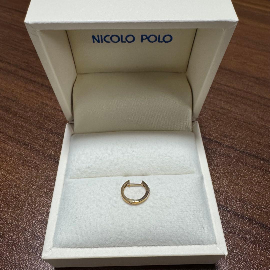 【本日限定/早い者勝ち】新品未使用 K10YG ダイヤ付きフープピアス 片耳のみ