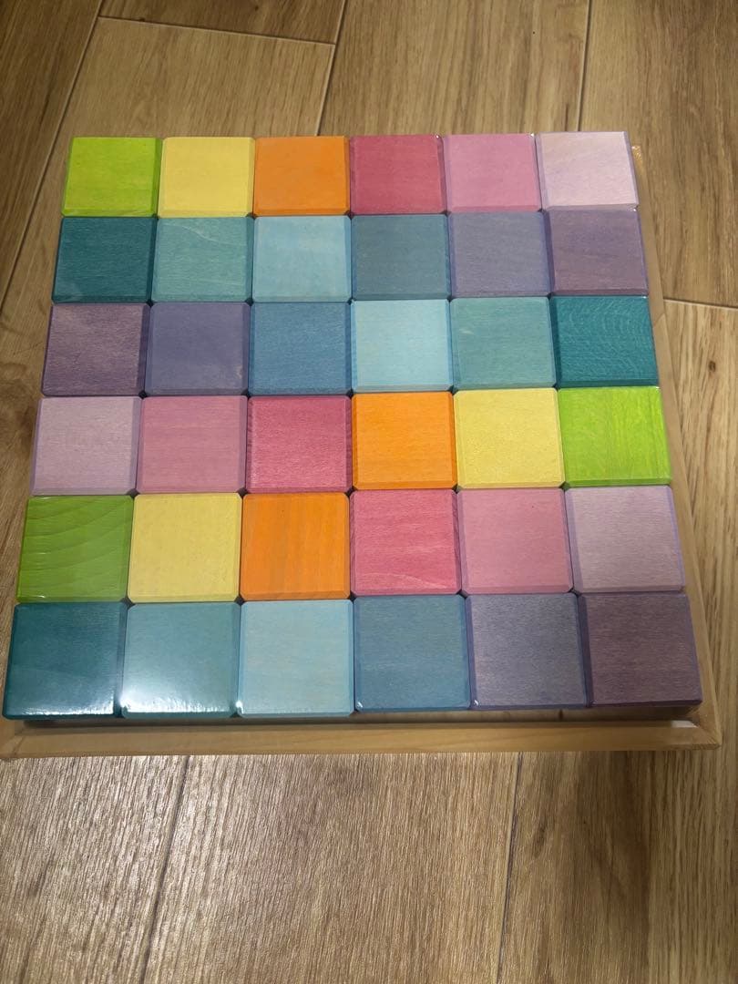 グリムス　パステル　モザイクキューブ　積み木　知育玩具　にじのキューブ
