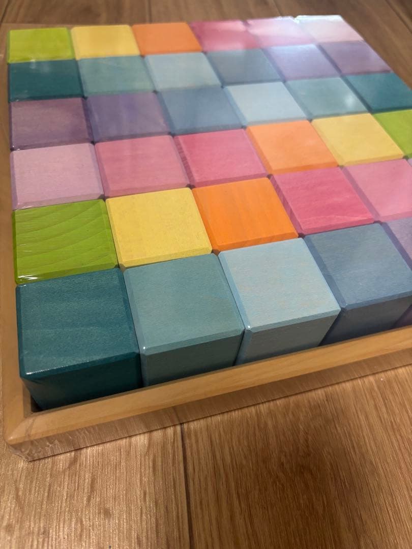 グリムス　パステル　モザイクキューブ　積み木　知育玩具　にじのキューブ