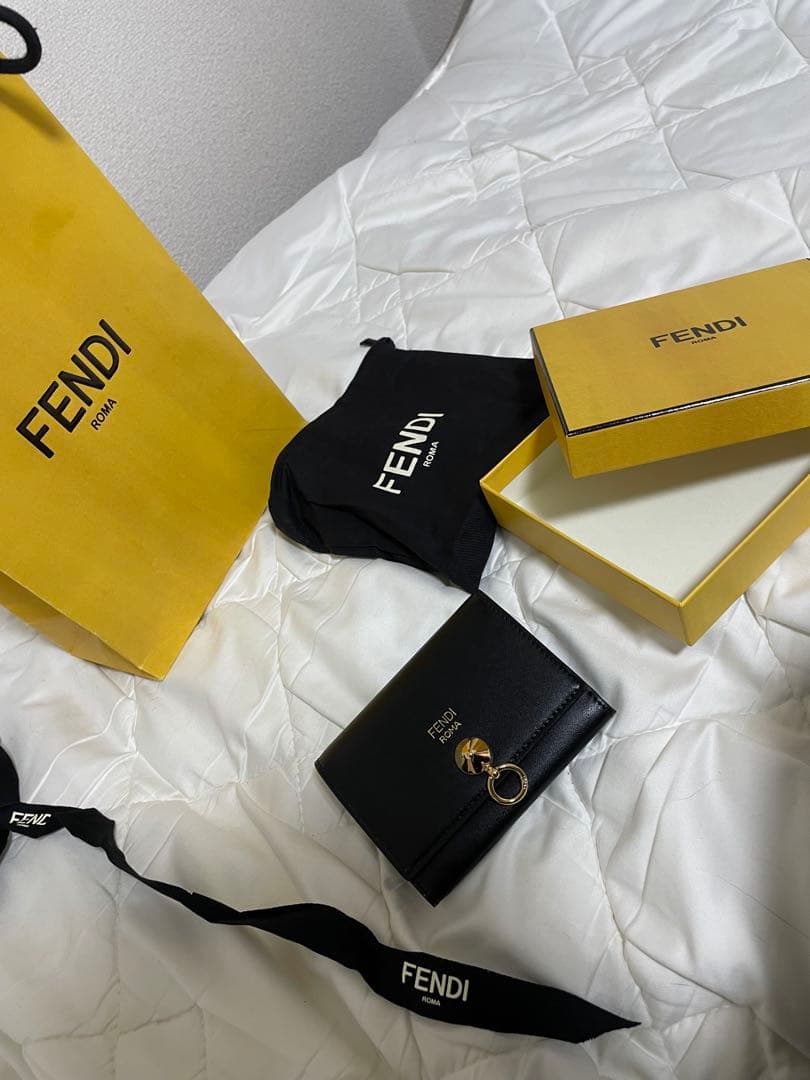 【新品・箱付き】　FENDI ブラックレザー 名刺入れ