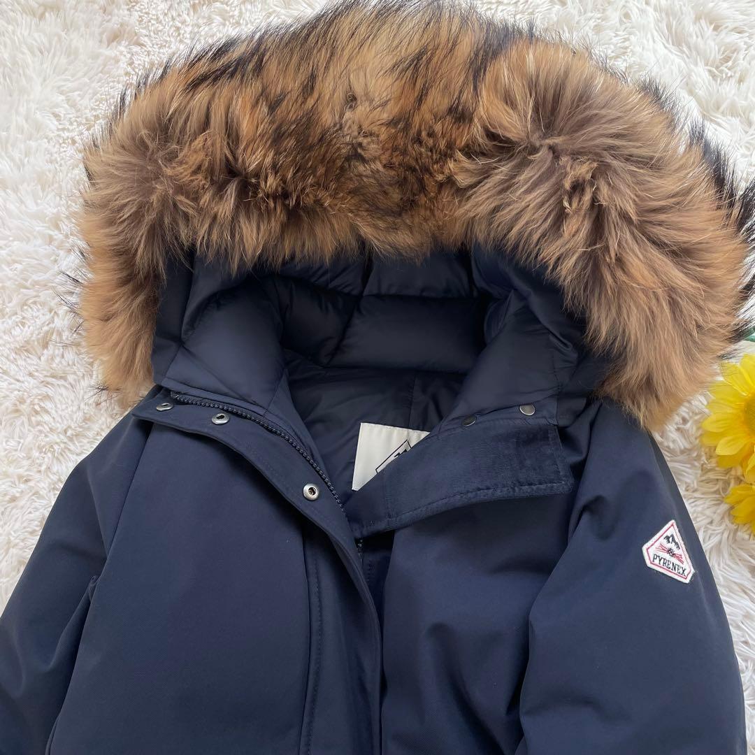 極美品✨ ピレネックス ボルドーファー ダウンコート レディース リアルファー