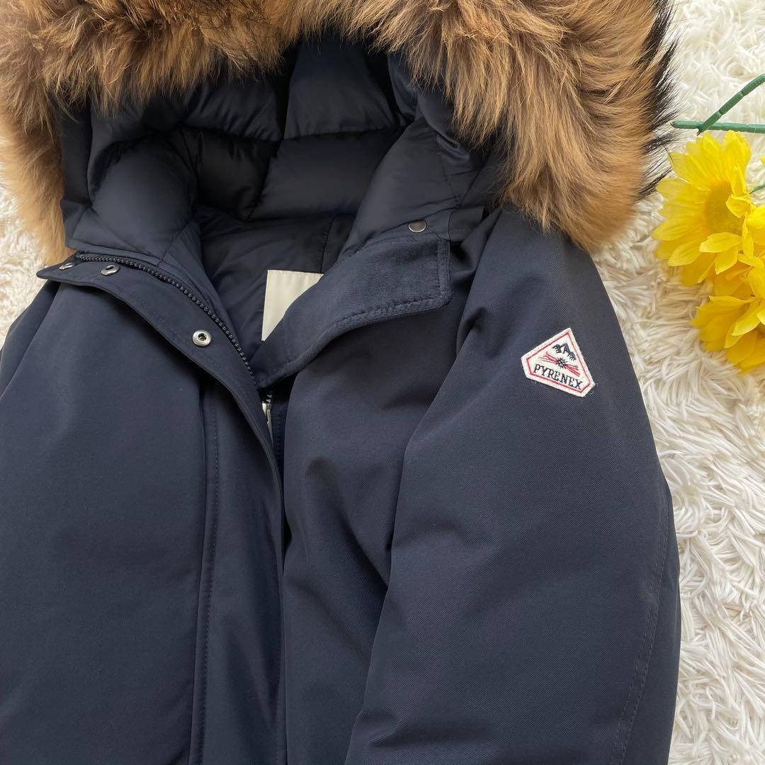 極美品✨ ピレネックス ボルドーファー ダウンコート レディース リアルファー