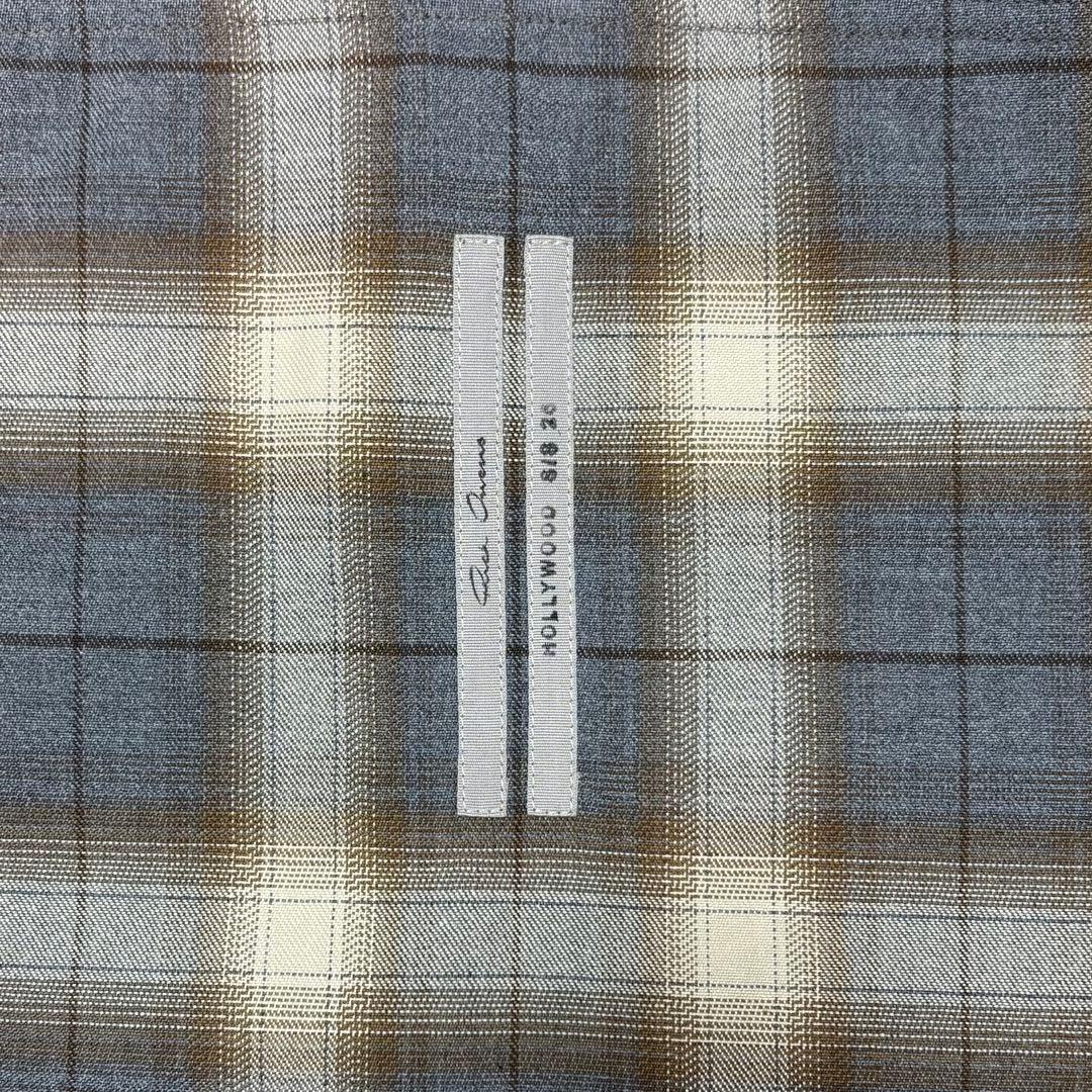 新品 RICK OWENS 25SS OUTERSHIRT GREY PLAID