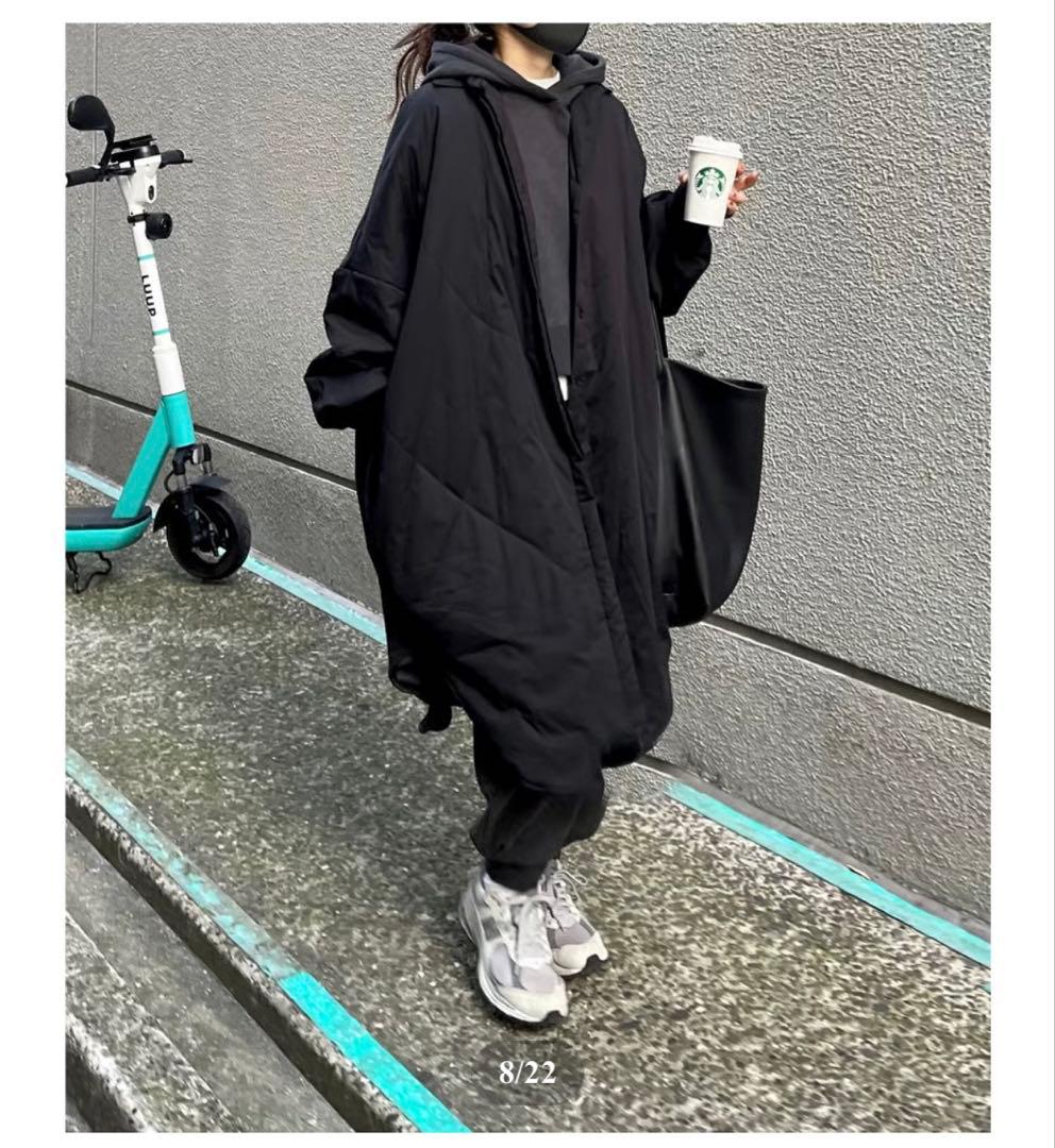 FASHIRU シャツボリュームコート　ブラック