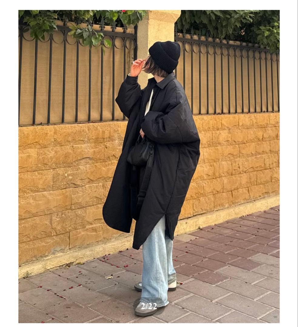 FASHIRU シャツボリュームコート　ブラック