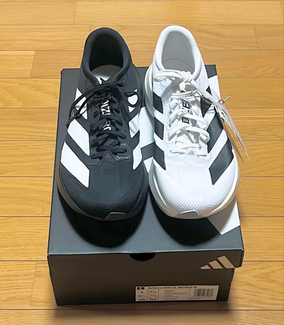 新品未使用 adidas Adizero EVOSL WOVEN 希少白黒カラー