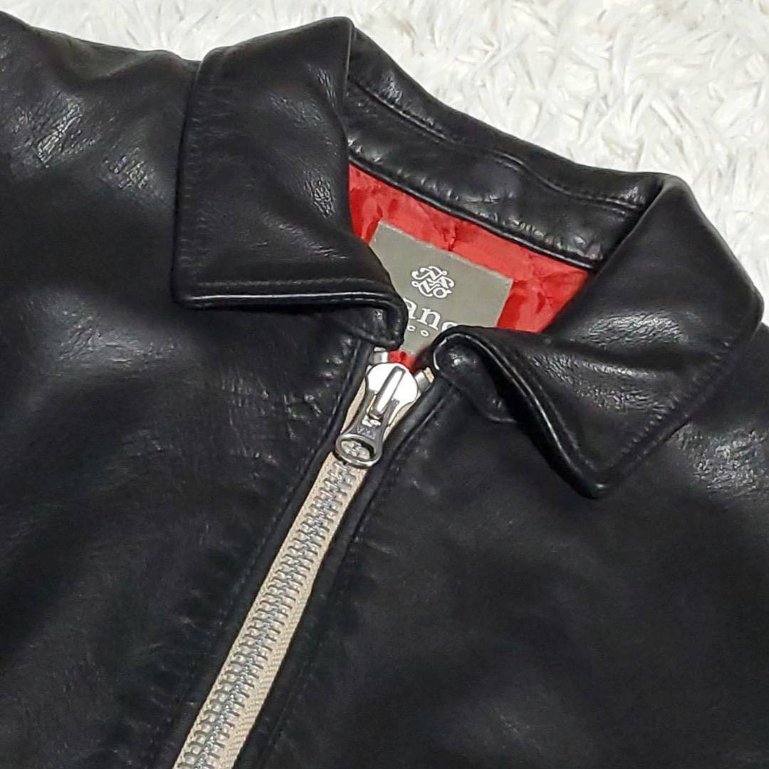 ナノユニバース 羊革 シングル ライダース 黒 中綿 キルティング　S サイズ