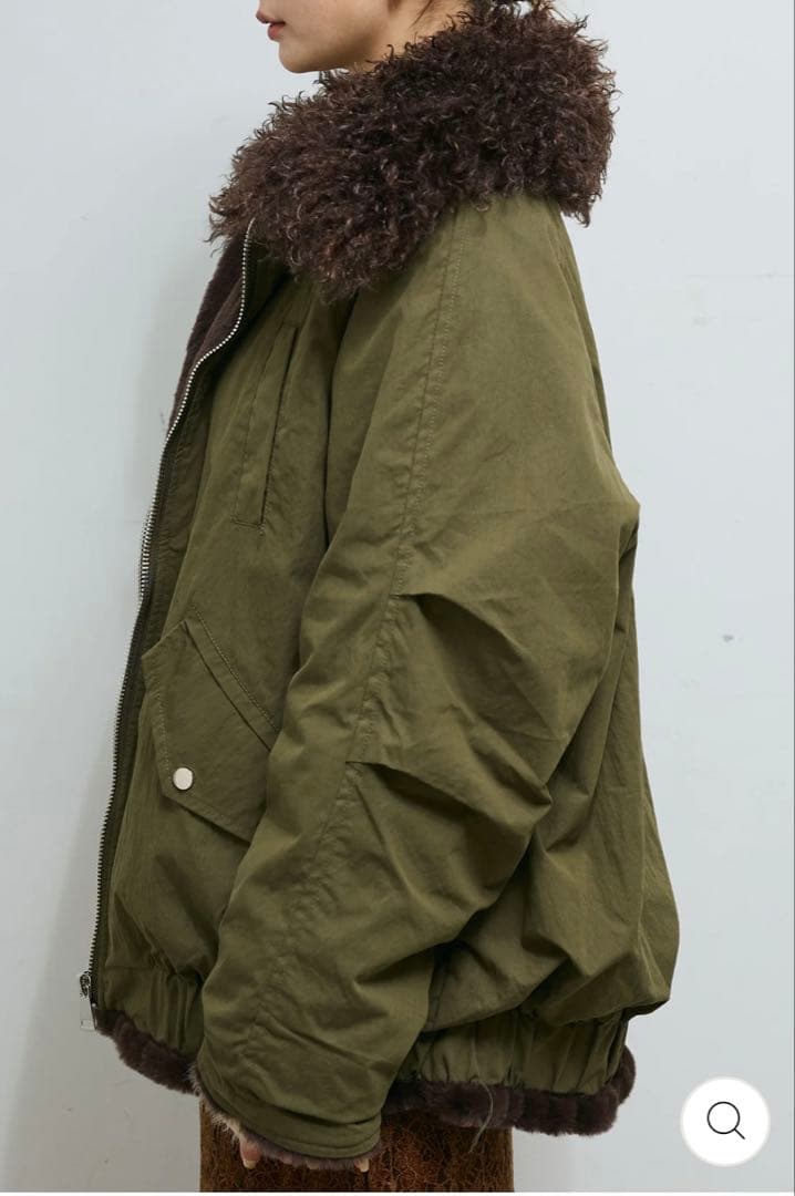 IAMALPHAボア襟ジップブルゾン