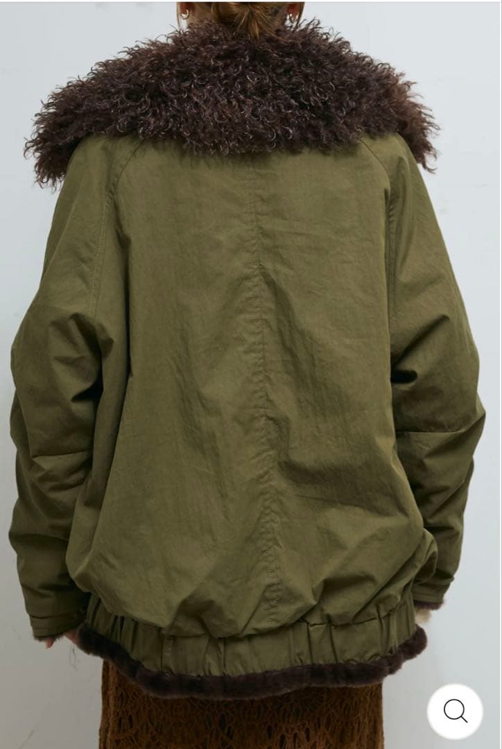 IAMALPHAボア襟ジップブルゾン