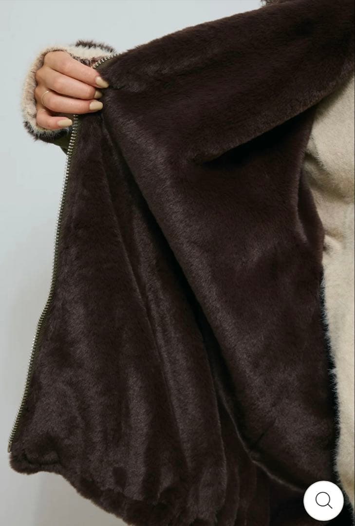 IAMALPHAボア襟ジップブルゾン