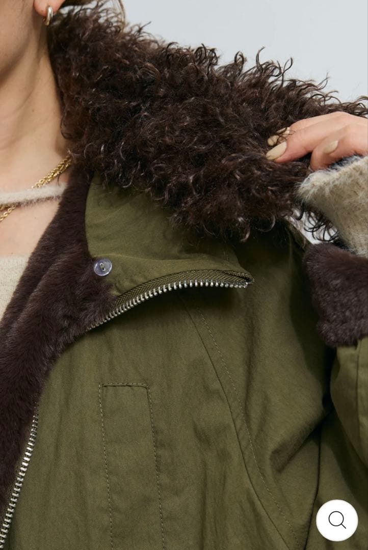 IAMALPHAボア襟ジップブルゾン