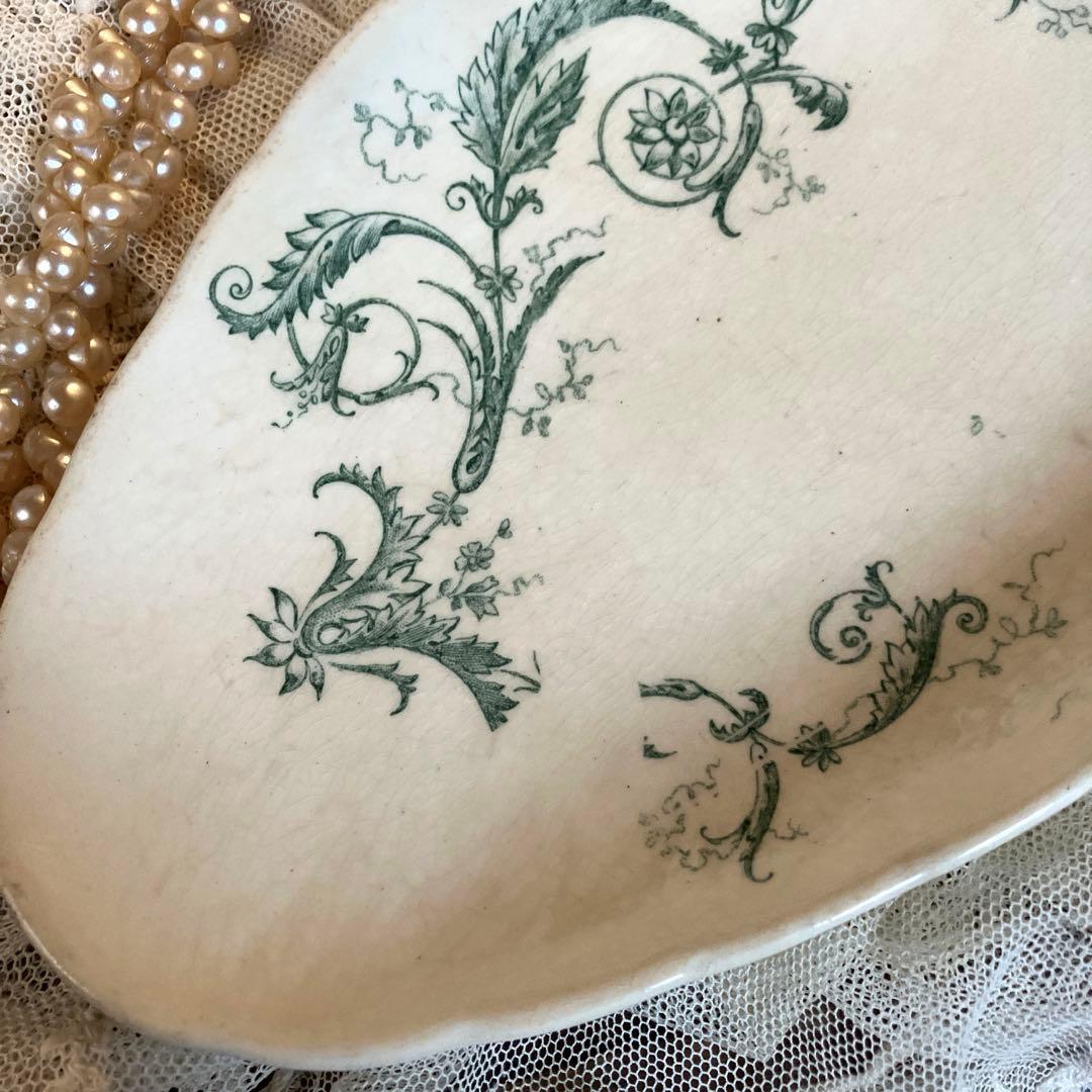 フランスアンティークラヴィエ　希少Gien Rinceaux 小鳥が可愛い皿