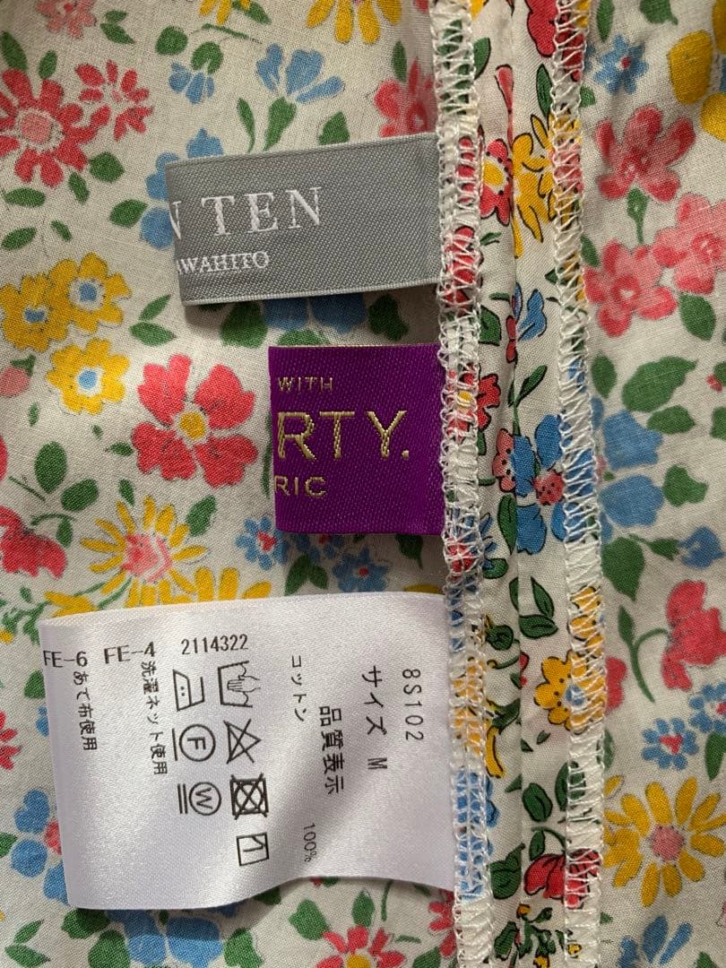 SEVEN TEN リバティプリントスカラップブラウス