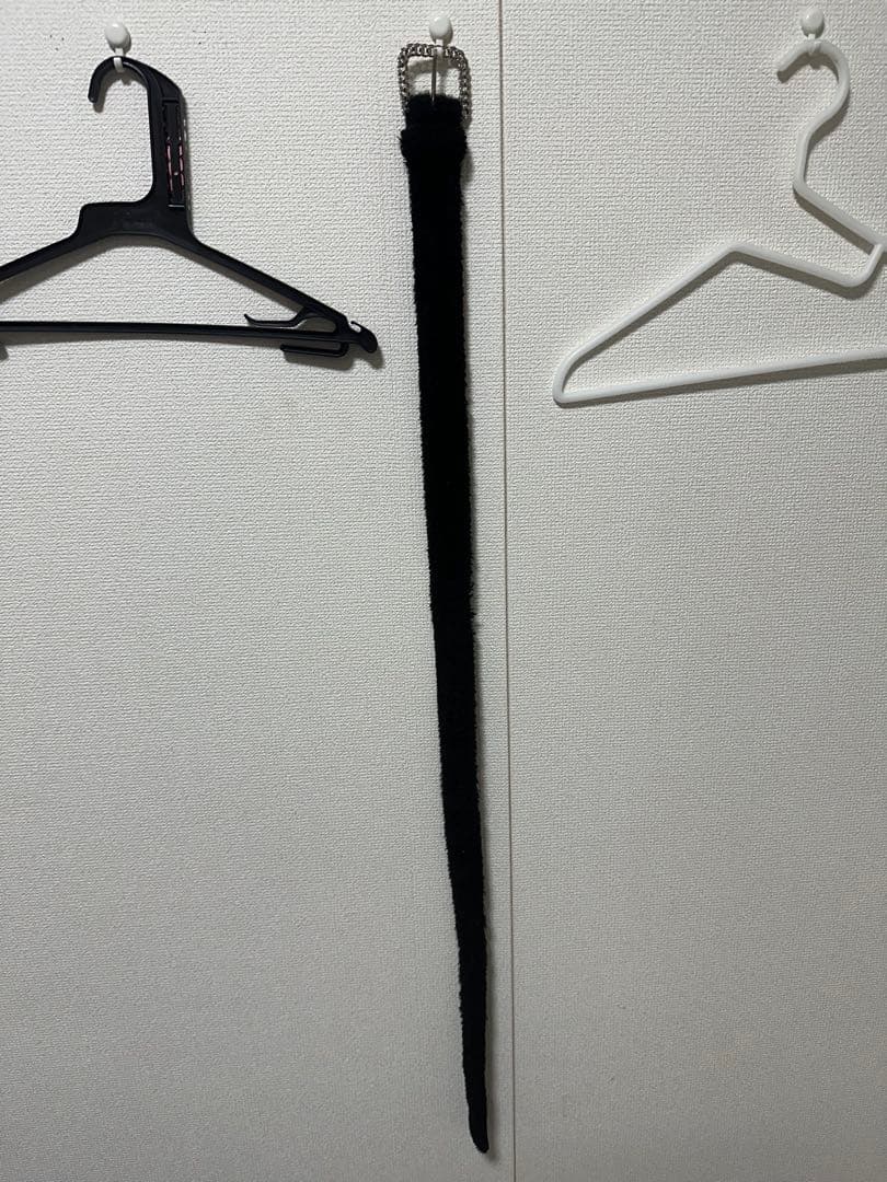 AFB afb ブラック　黒　fur belt ファー ベルト