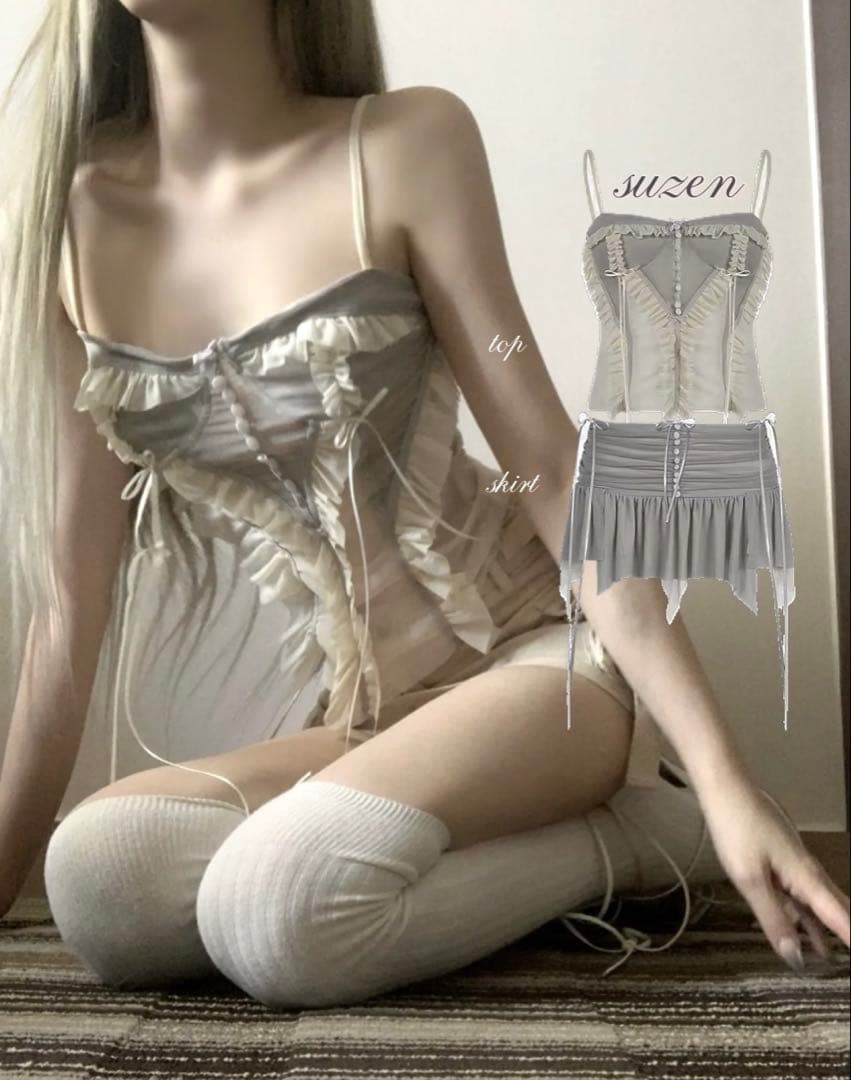 00s キャミソール スカート セット フェアリーグランジ suzen レース