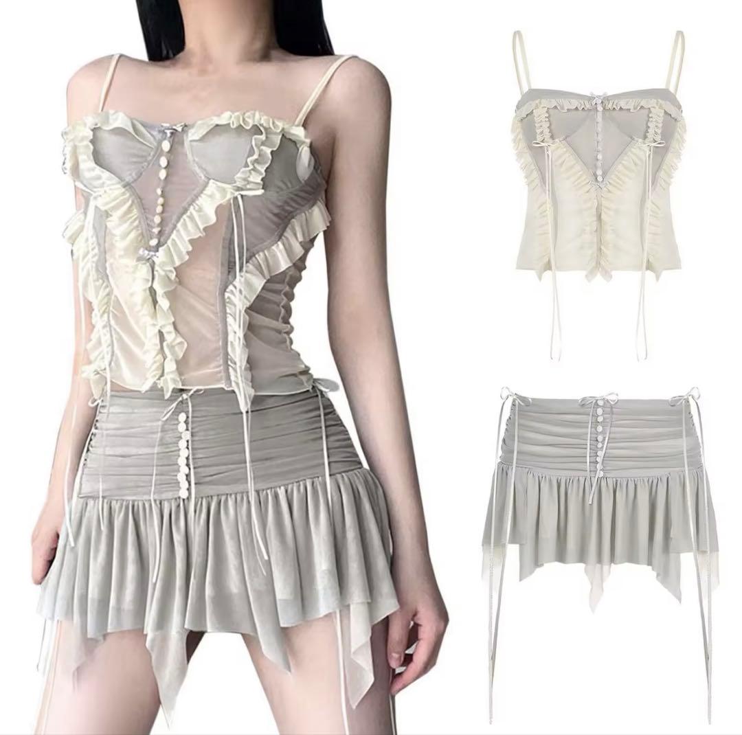 00s キャミソール スカート セット フェアリーグランジ suzen レース