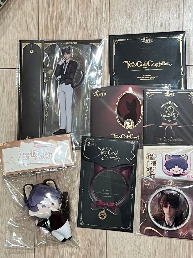 新品 恋と深空 ホムラ 猫執事 ぬい アクスタ 色紙 缶バッジ セット