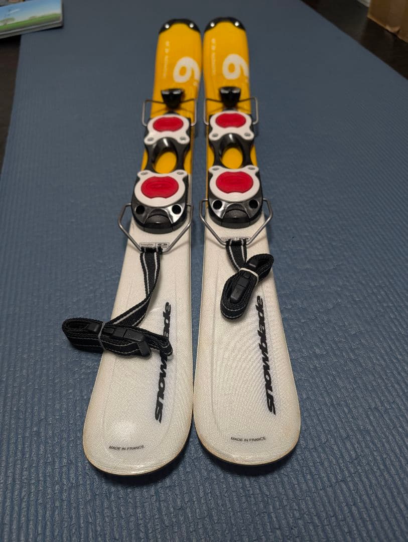 SALOMONショートスキー 99㌢　イエロー✕ホワイト　 バインディング付き
