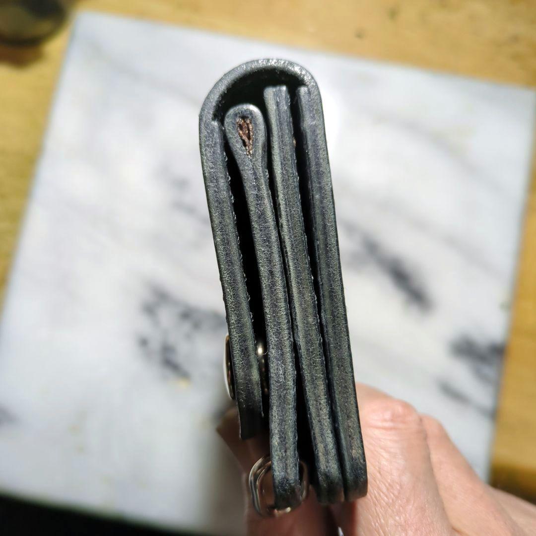 オイルヌメ革 トラッカーウォレット ハンドメイド 長財布 ロングウォレット 黒