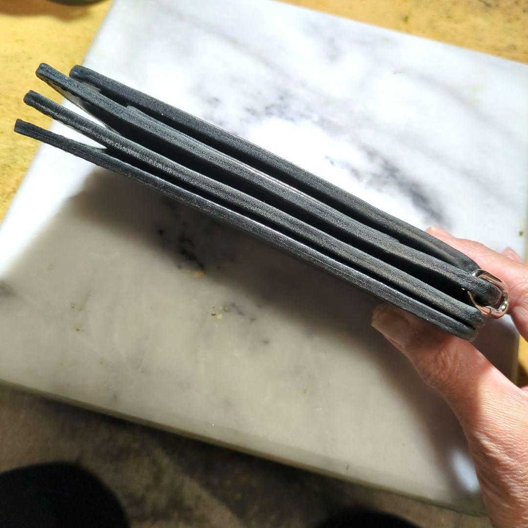 オイルヌメ革 トラッカーウォレット ハンドメイド 長財布 ロングウォレット 黒