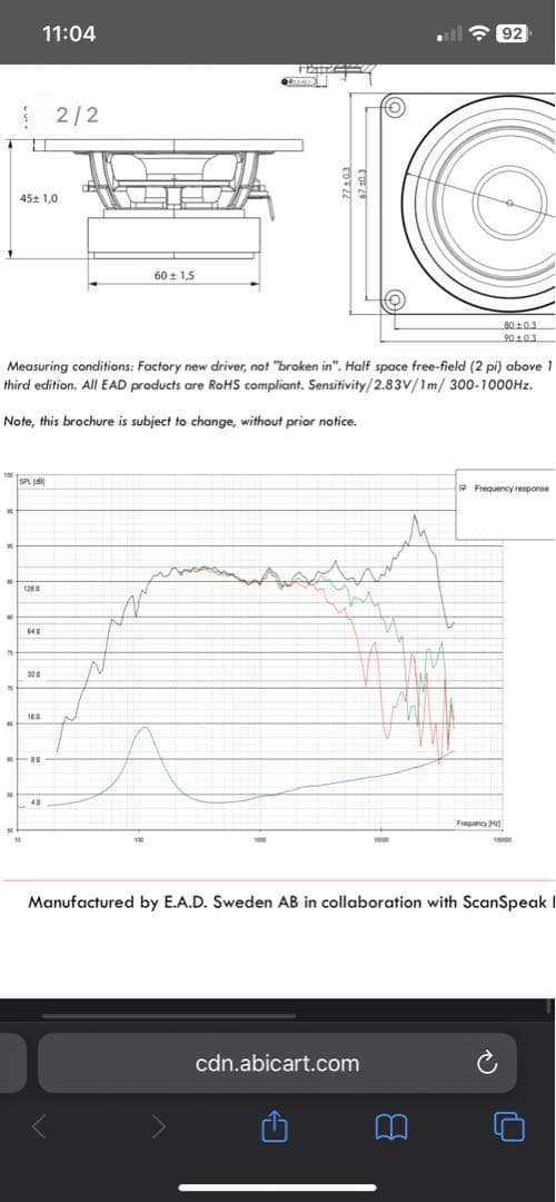 EAD 3インチフルレンジスピーカーユニット(ペア)