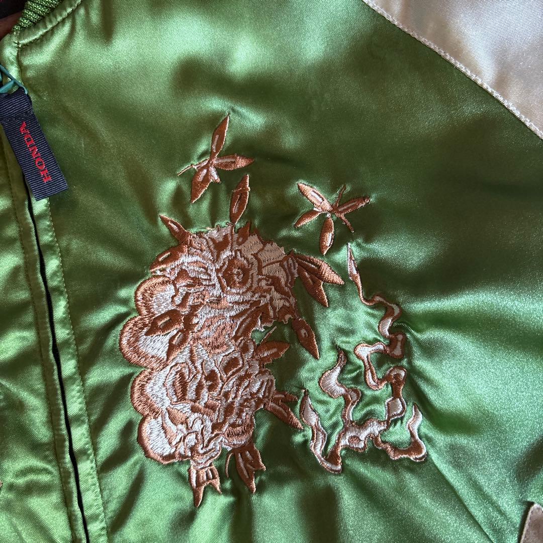 レア HONDA シンイチロウアラカワ スカジャン L 緑 バイカー コラボ