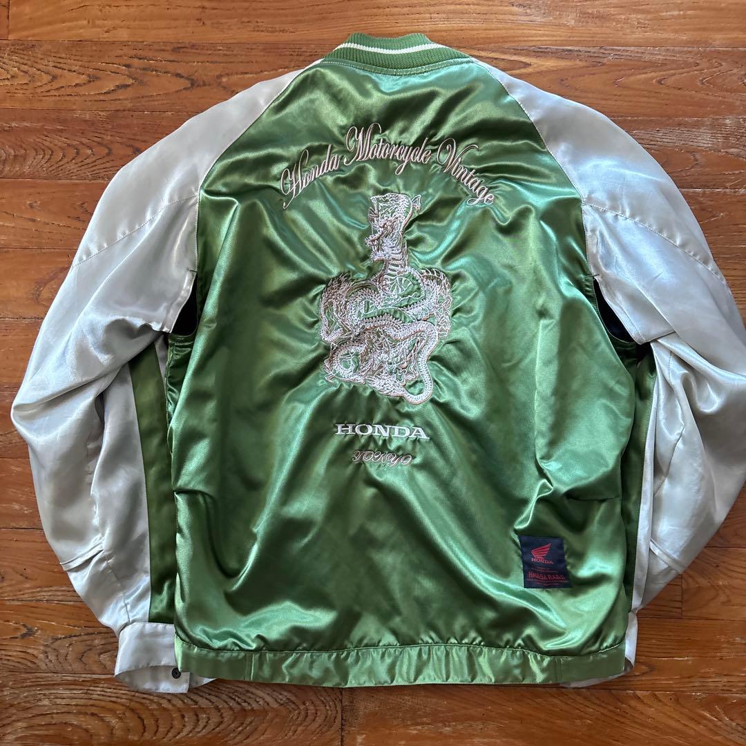 レア HONDA シンイチロウアラカワ スカジャン L 緑 バイカー コラボ