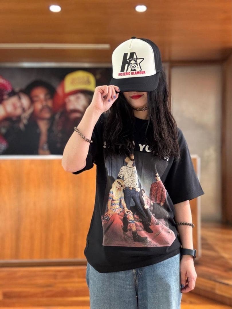 大人気！ヒステリックグラマー メッシュキャップ【STAR EVIL】黒