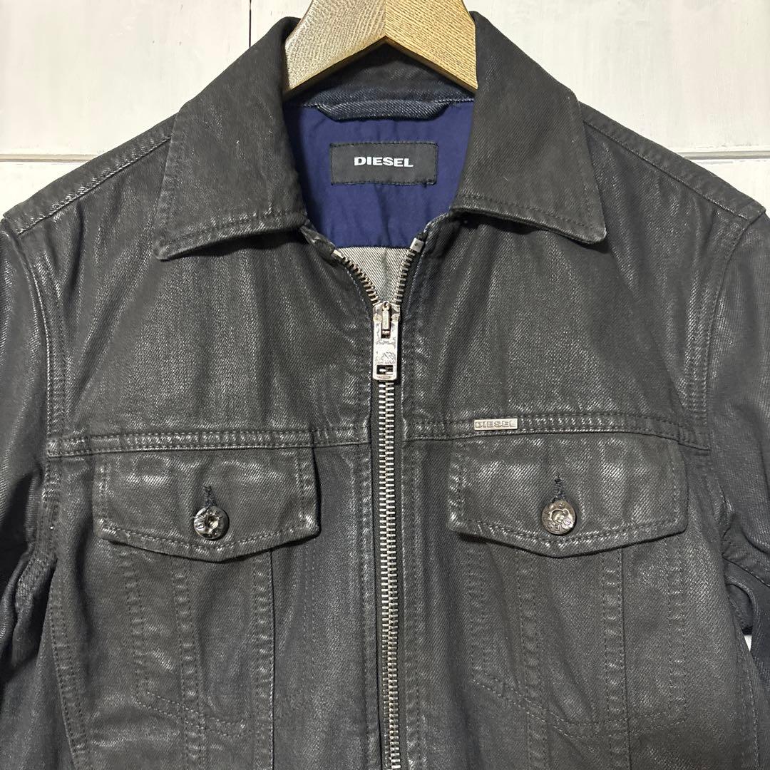 DIESEL 黒 デニムシングルライダースジャケット