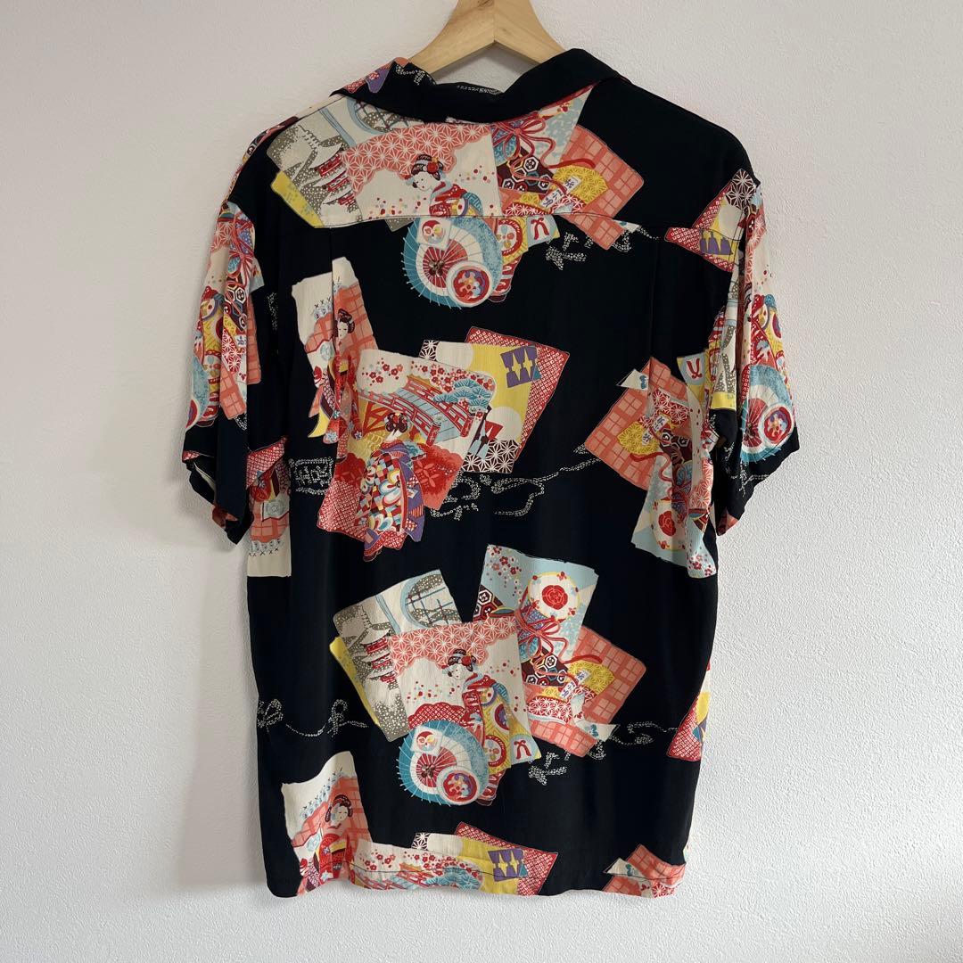 ラ*ン様 Sun Surf アロハシャツ 和柄 縮緬 舞妓