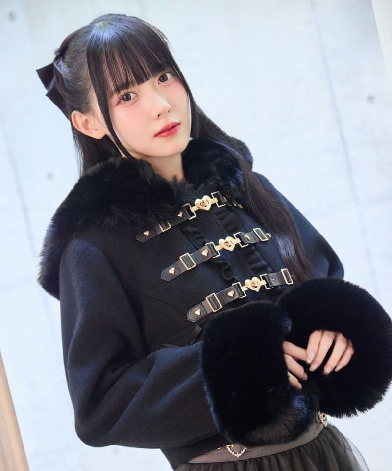 ROJITA ロジータ ハートバックルショートコート ブラック 量産型 地雷