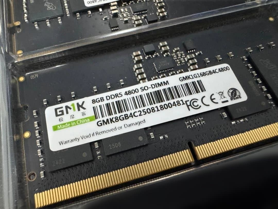 GMKTEC miniPC 取外し品 DDR5-4800 8GB×2枚
