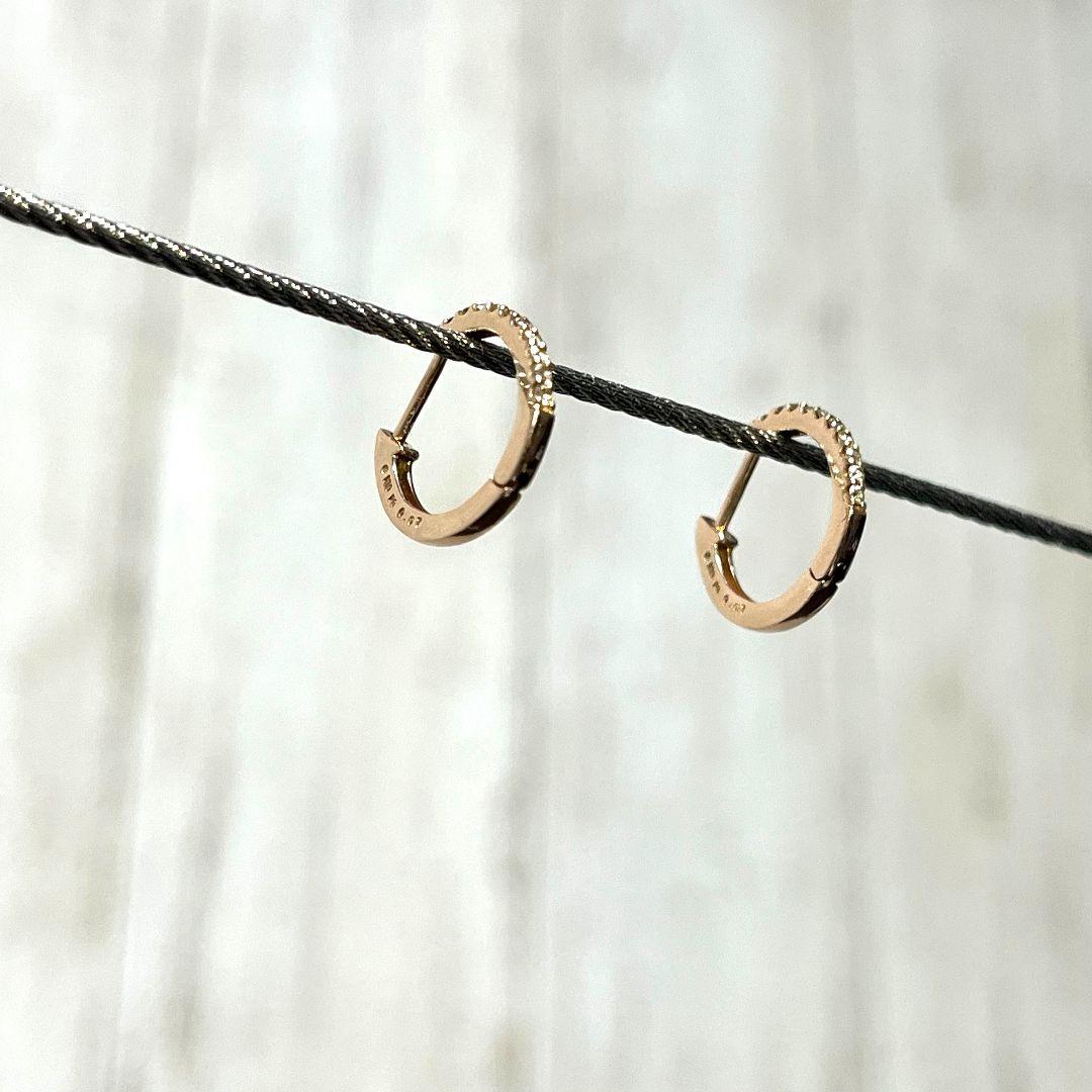 さ*ら様 K10PG　ダイヤモンドピアス　フープタイプ　エステール