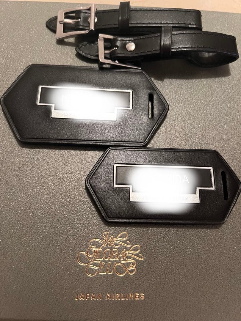 JAL 最高スティタス 黒亀タグJGCファイブスターネームプレート2個セット