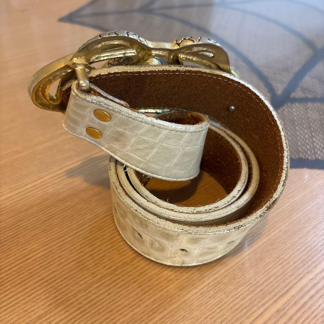 希少 早い者勝ちTornado Mart トルネードマート　ベルトホワイトレザー