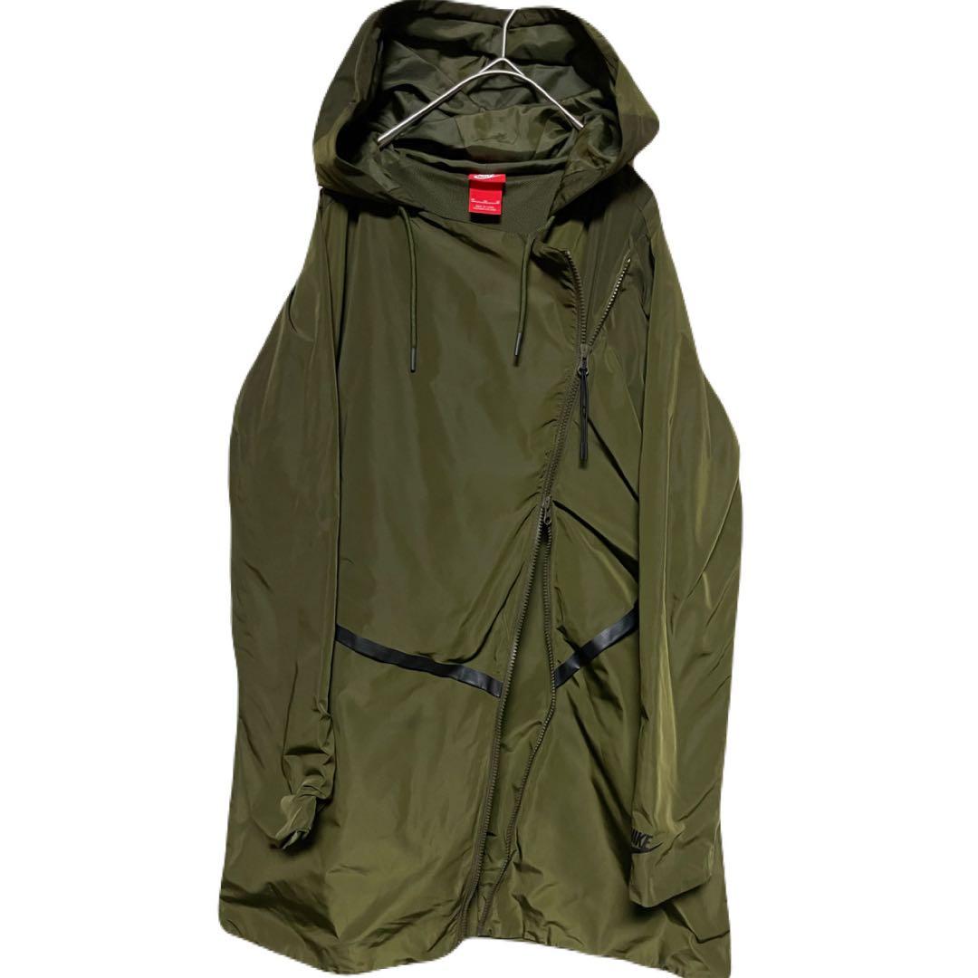 NIKE ナイロン　ジャケット　カーキ　斜めジップ　ライダース　sacai