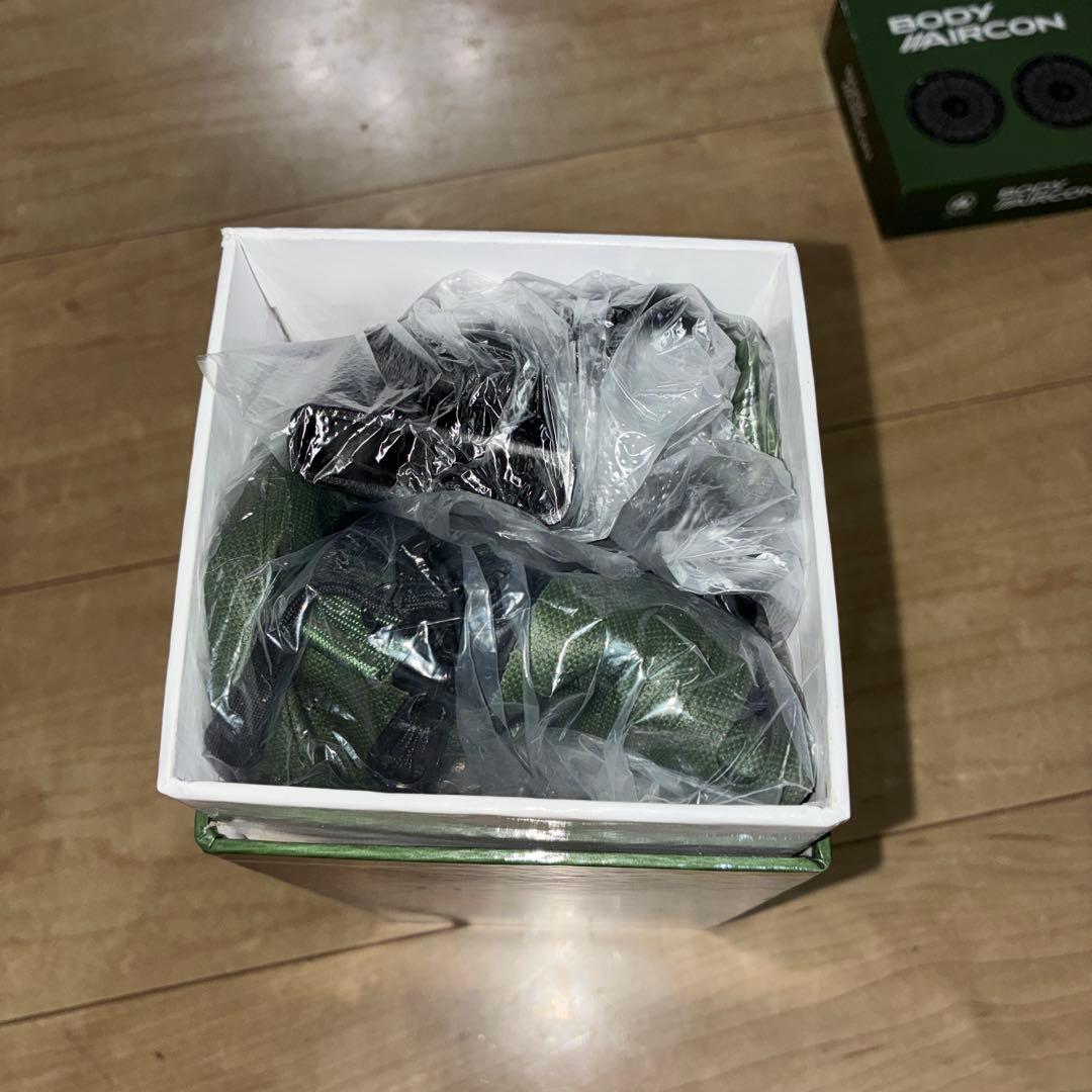 オリーブ色！美品！【ロゴス】野電 ボディエアコン　ツインクール