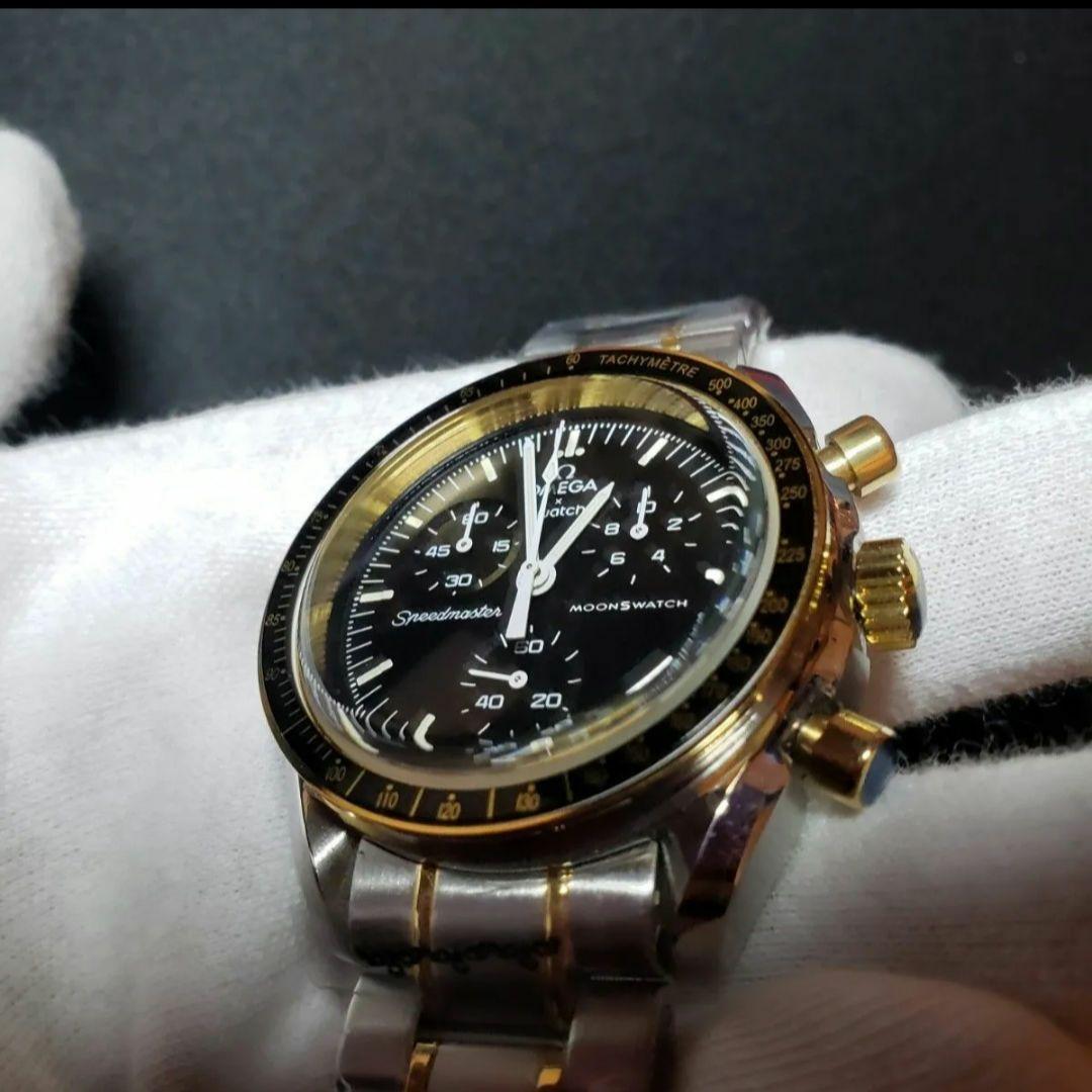 専用 限定1本【正規品カスタム】OMEGA×Swatch MOON YGコンビ