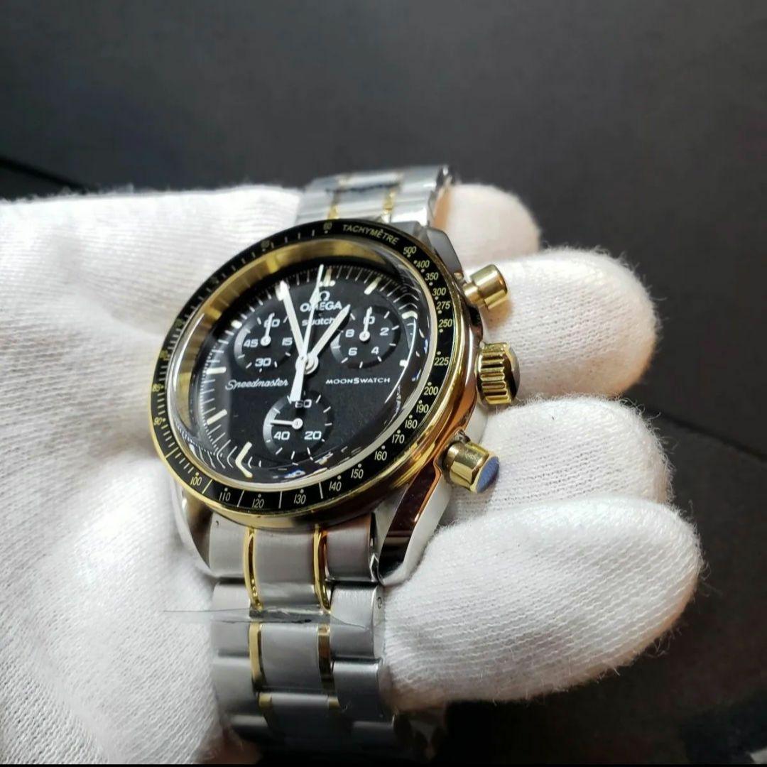 専用 限定1本【正規品カスタム】OMEGA×Swatch MOON YGコンビ