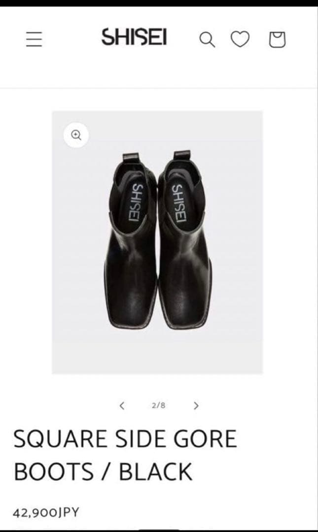 De.jrさま 新品未使用⭐︎SHISEI/シーセイ スクエアサイドゴアブーツ