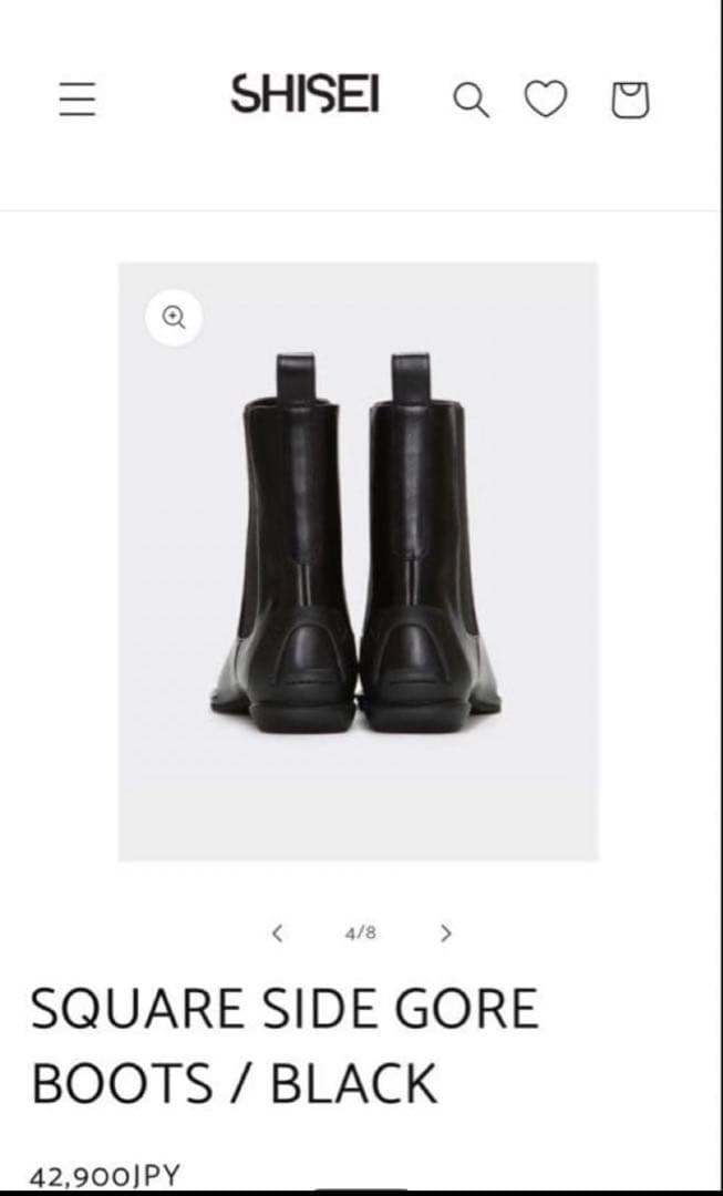 De.jrさま 新品未使用⭐︎SHISEI/シーセイ スクエアサイドゴアブーツ