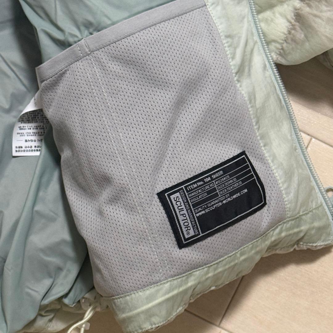 sculptor 韓国 グリーン ダウンジャケット ファスナー付き