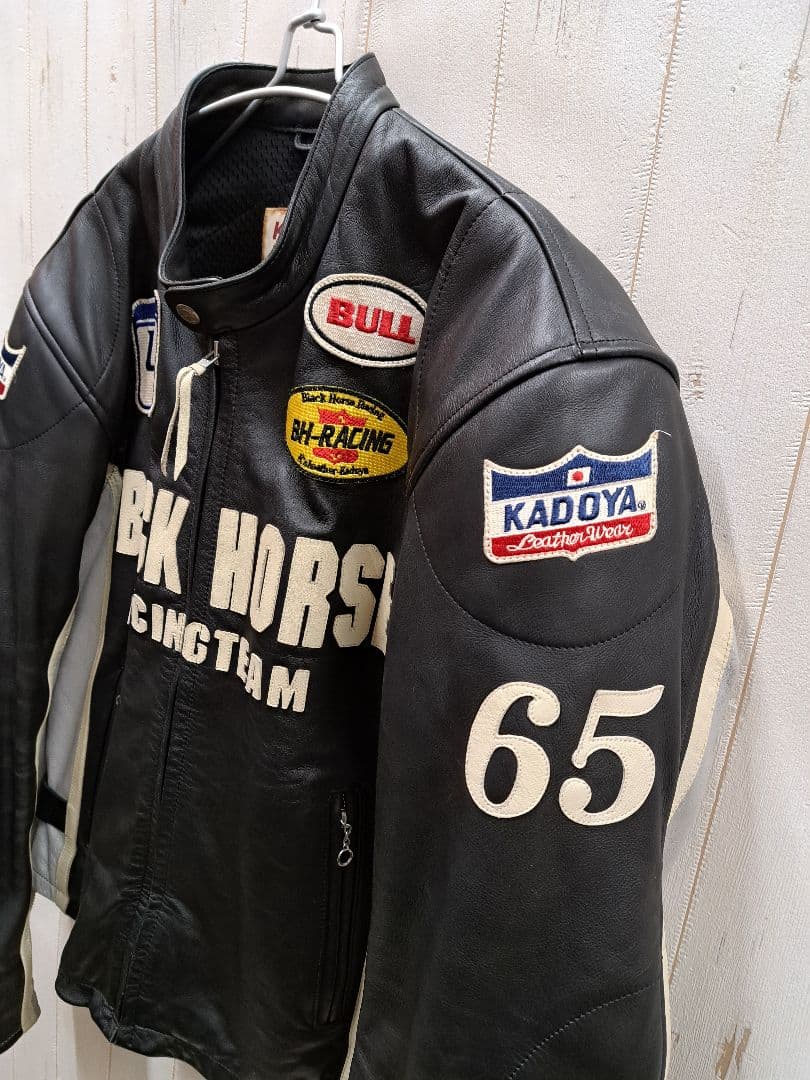 KADOYA BLACKHORSE ワッペン ライディングレザージャケット
