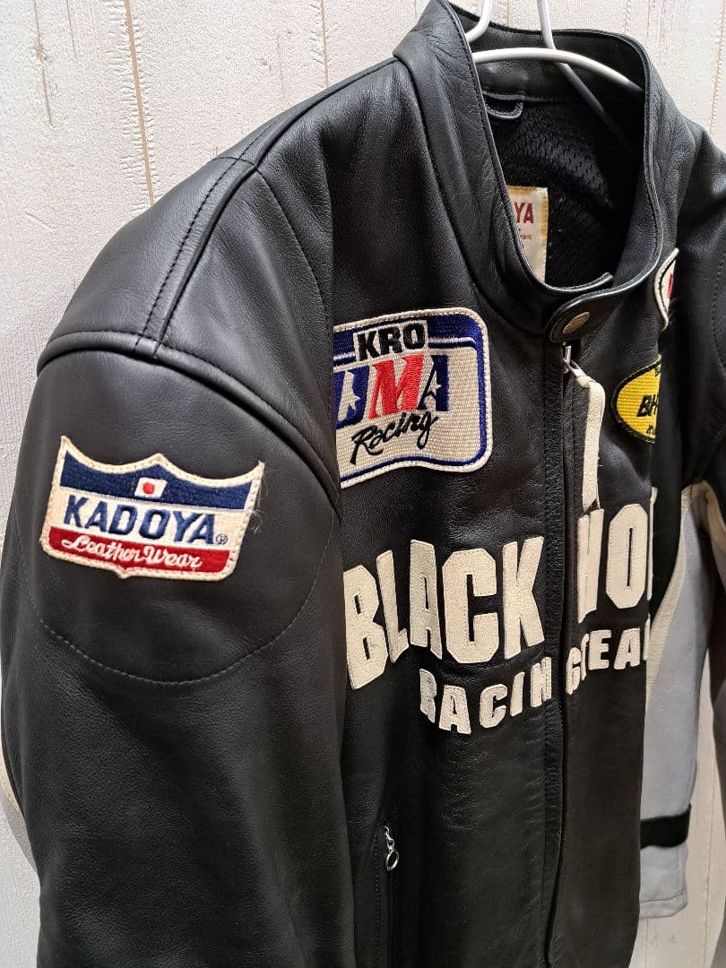 KADOYA BLACKHORSE ワッペン ライディングレザージャケット