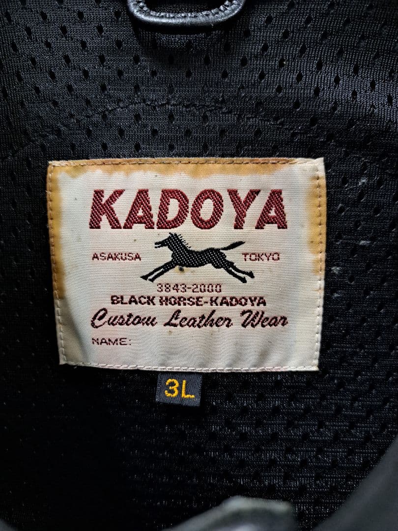 KADOYA BLACKHORSE ワッペン ライディングレザージャケット