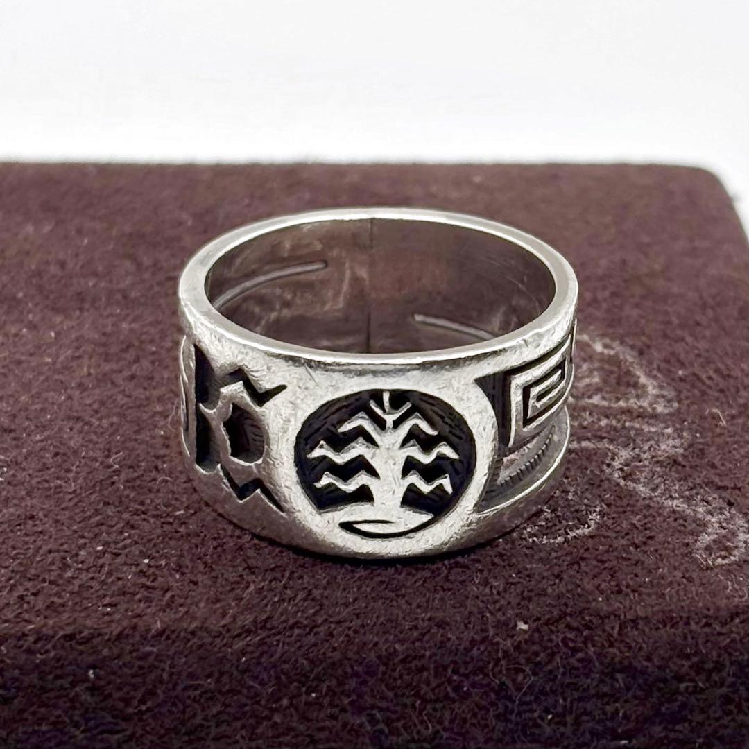 ホピ族 ルシオンバ オーバーレイ コーン リング 20号 希少