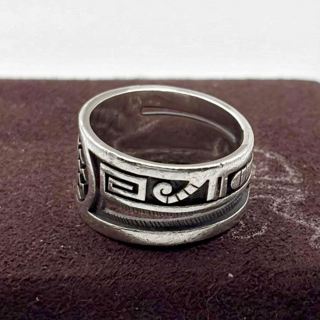 ホピ族 ルシオンバ オーバーレイ コーン リング 20号 希少